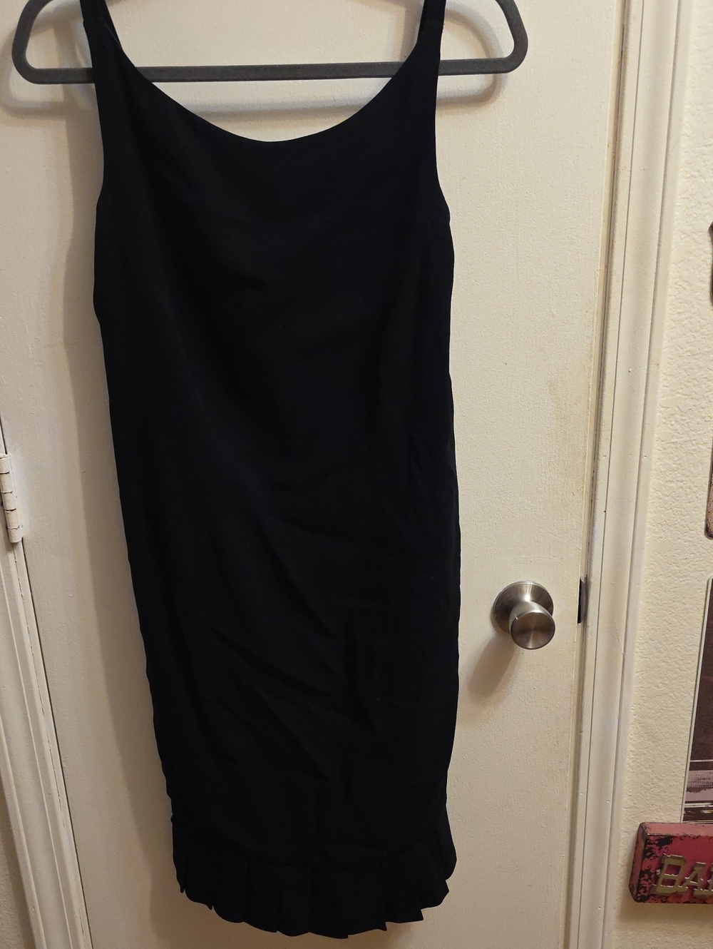 Anne Klein Black Sleeveless Dress with Ruffle Hem
